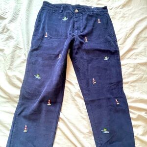 Vineyard Vines Navy Blue Embroidered Men's Pants 35x28